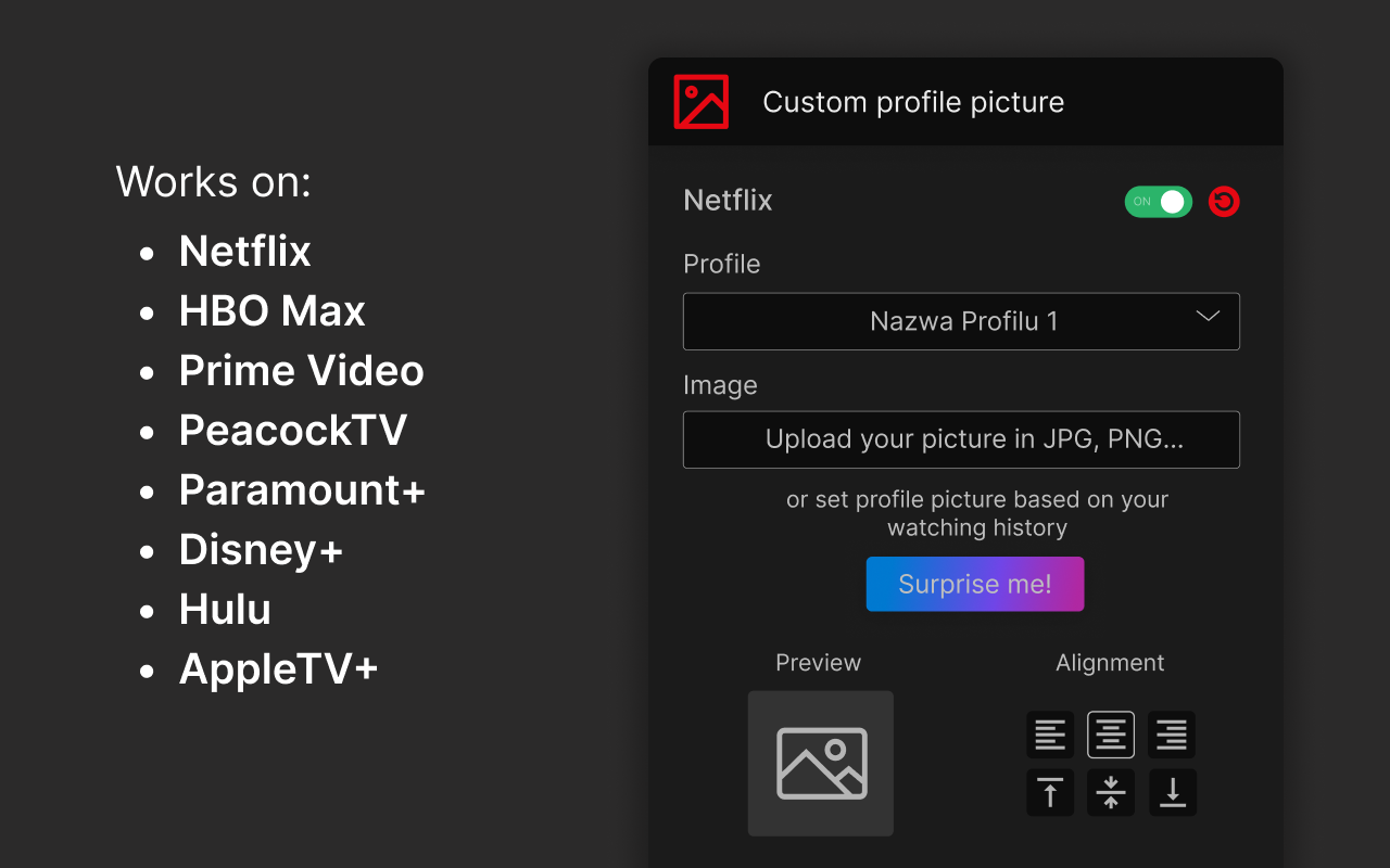 Custom profile picture for Netflix™ chrome谷歌浏览器插件_扩展第1张截图