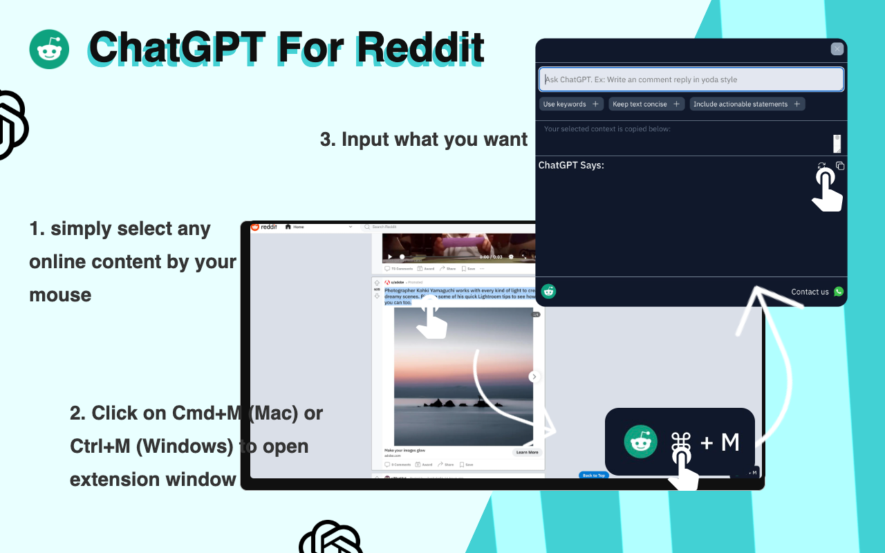 OpenAI ChatGPT For Reddit: ChatGPT 中文 chrome谷歌浏览器插件_扩展第2张截图