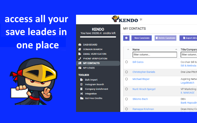 Email Finder-Kendo Sourcing Ninja chrome谷歌浏览器插件_扩展第3张截图