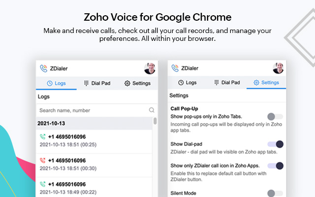 ZDialer - Zoho Voice Extension chrome谷歌浏览器插件_扩展第2张截图