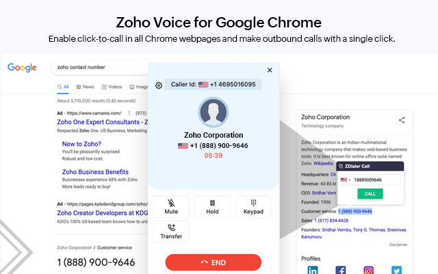 ZDialer - Zoho Voice Extension chrome谷歌浏览器插件_扩展第3张截图