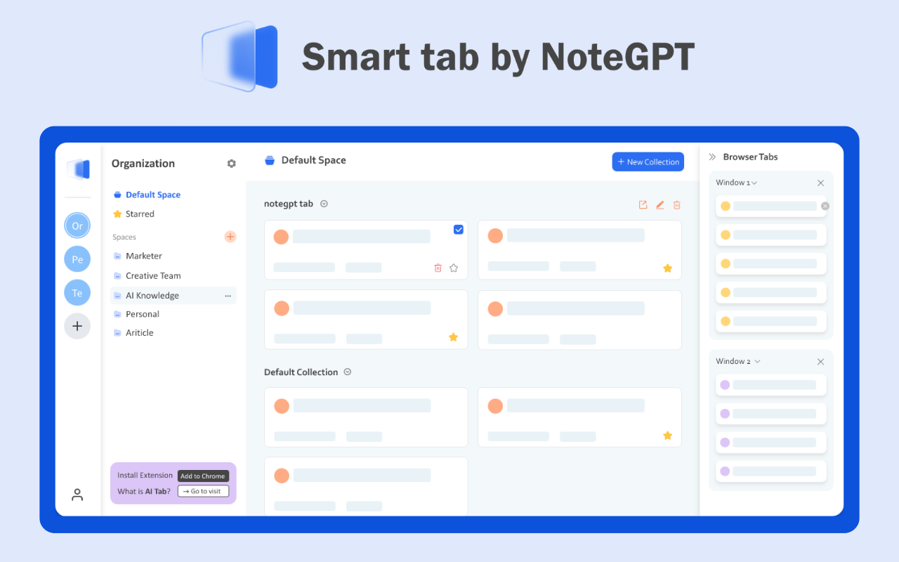 Smart Tab by NoteGPT - AI 智能标签知识管理器 chrome谷歌浏览器插件_扩展第5张截图