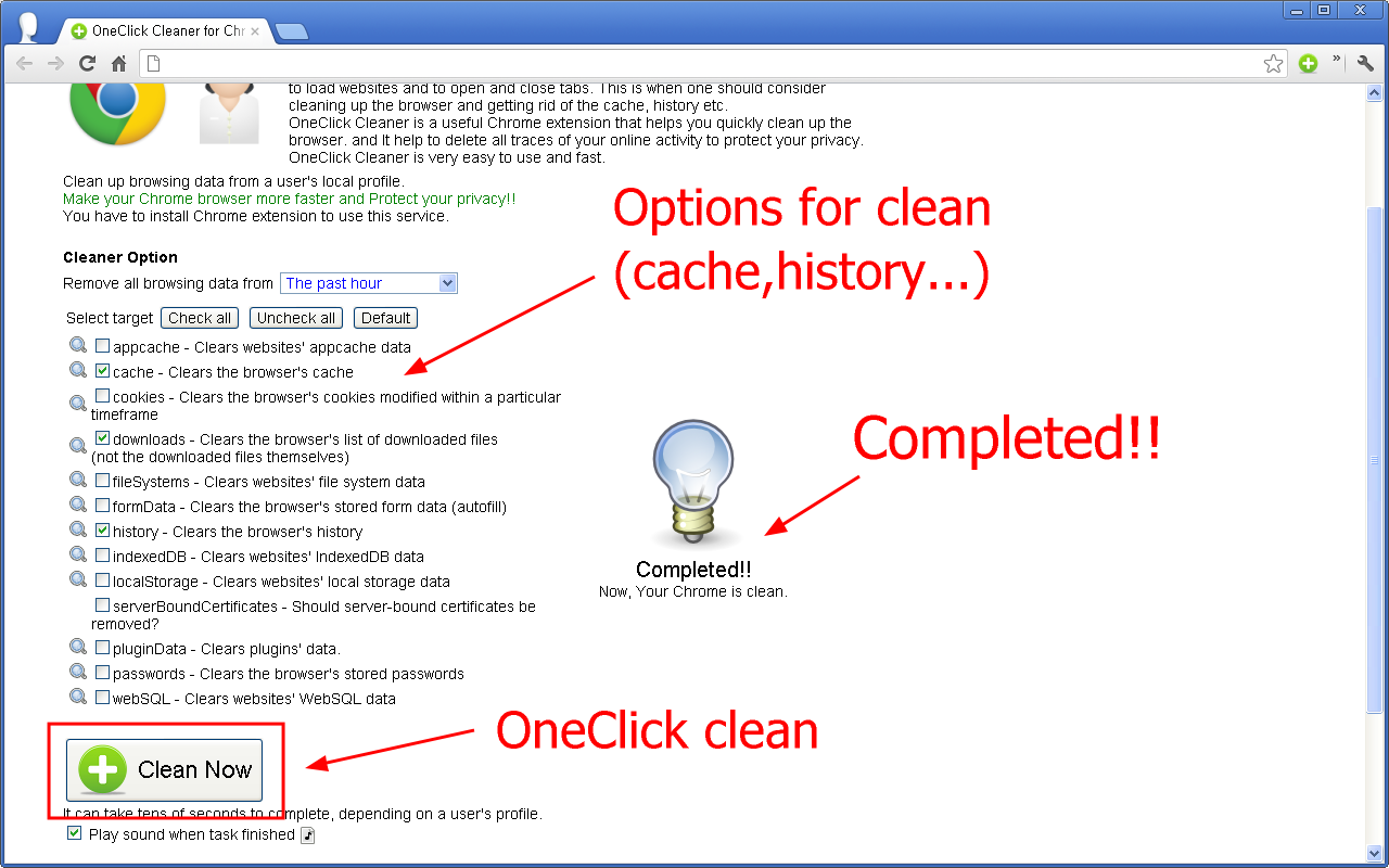 OneClick Cleaner for Chrome chrome谷歌浏览器插件_扩展第6张截图