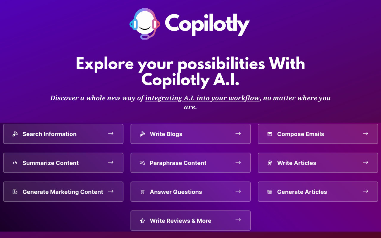 Copilotly: Your Personal AI Copilot chrome谷歌浏览器插件_扩展第1张截图