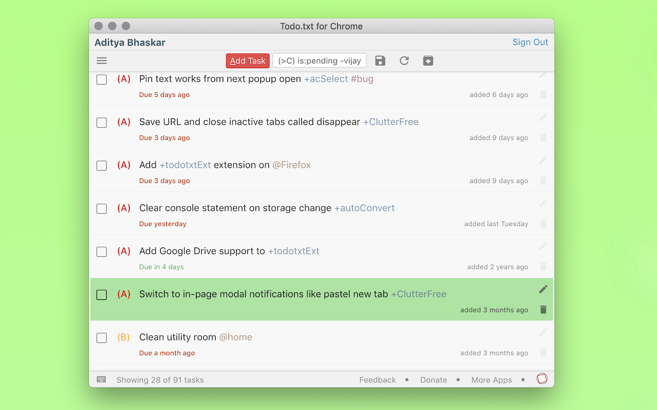 Todo.txt for Chrome - simple task management chrome谷歌浏览器插件_扩展第4张截图
