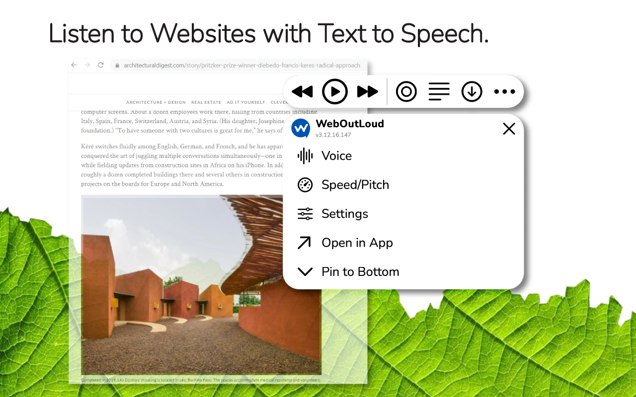 WebOutLoud - Text to Speech Web Reader chrome谷歌浏览器插件_扩展第7张截图