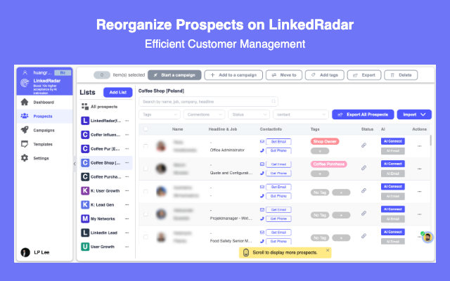 LinkedRadar - LinkedIn CRM Tool : B2B Email Finder &  LinkedIn Outreach Automation chrome谷歌浏览器插件_扩展第3张截图