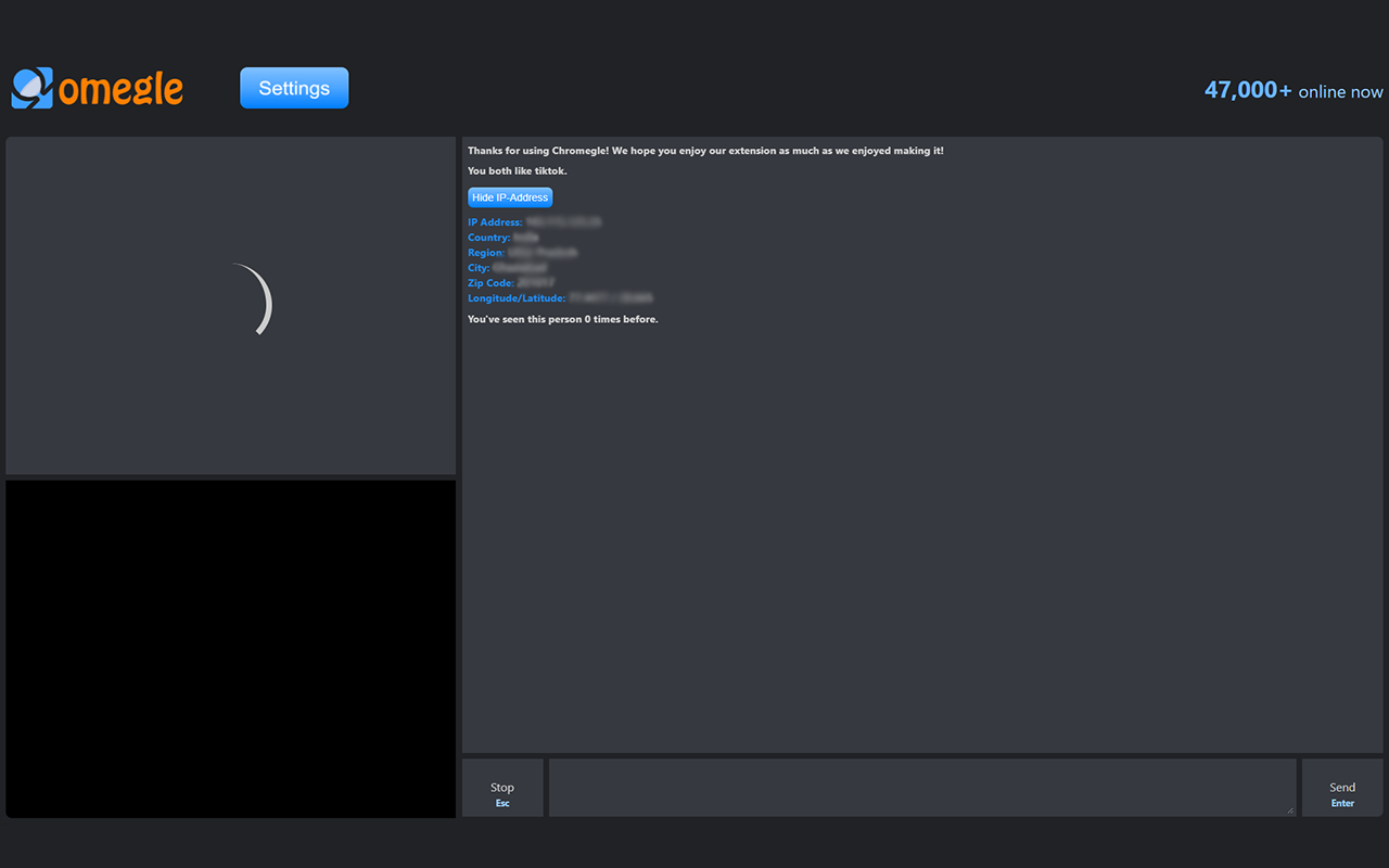 Chromegle - Omegle IP & Client chrome谷歌浏览器插件_扩展第7张截图
