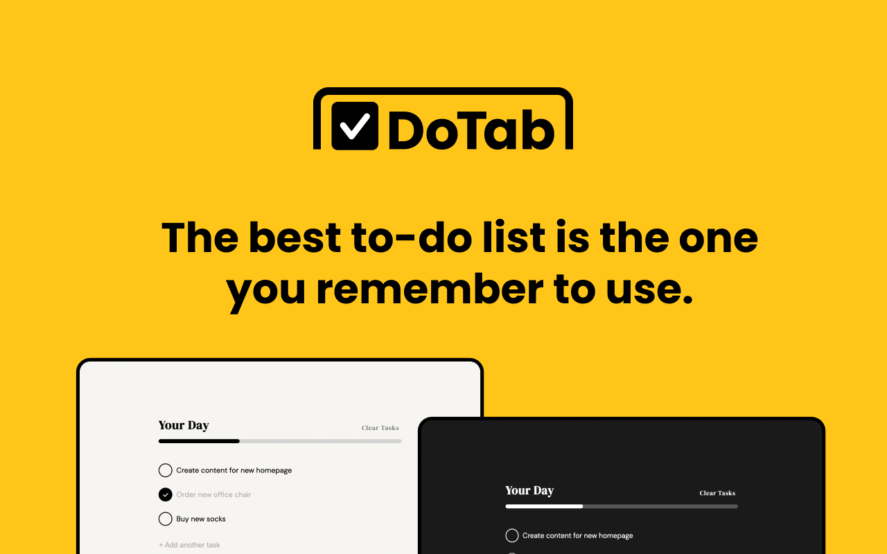 DoTab: The Minimalist New Tab To-Do List chrome谷歌浏览器插件_扩展第1张截图