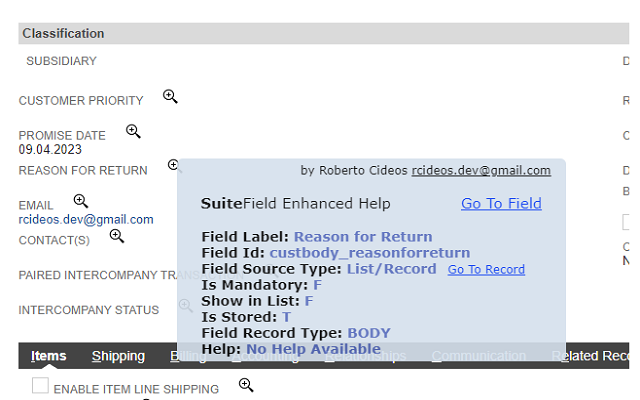 Suitefield: NetSuite Field Enhanced Help chrome谷歌浏览器插件_扩展第1张截图