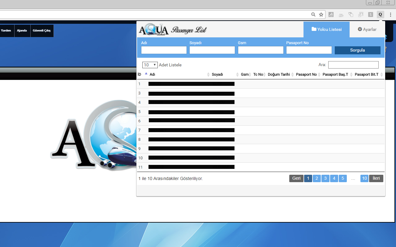 Aqua Ticket Passenger List chrome谷歌浏览器插件_扩展第2张截图