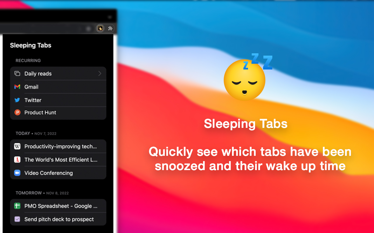 Snooze Tabs chrome谷歌浏览器插件_扩展第2张截图