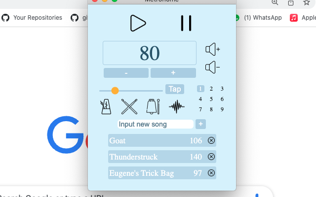 Metronome chrome谷歌浏览器插件_扩展第2张截图