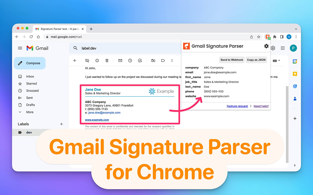 Email Signature Parser chrome谷歌浏览器插件_扩展第2张截图