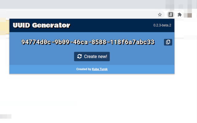 UUID generator chrome谷歌浏览器插件_扩展第1张截图