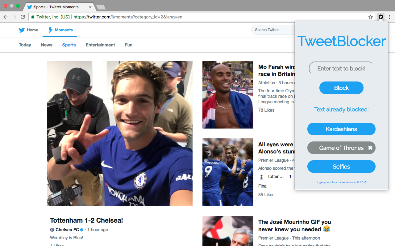 TweetBlocker chrome谷歌浏览器插件_扩展第1张截图