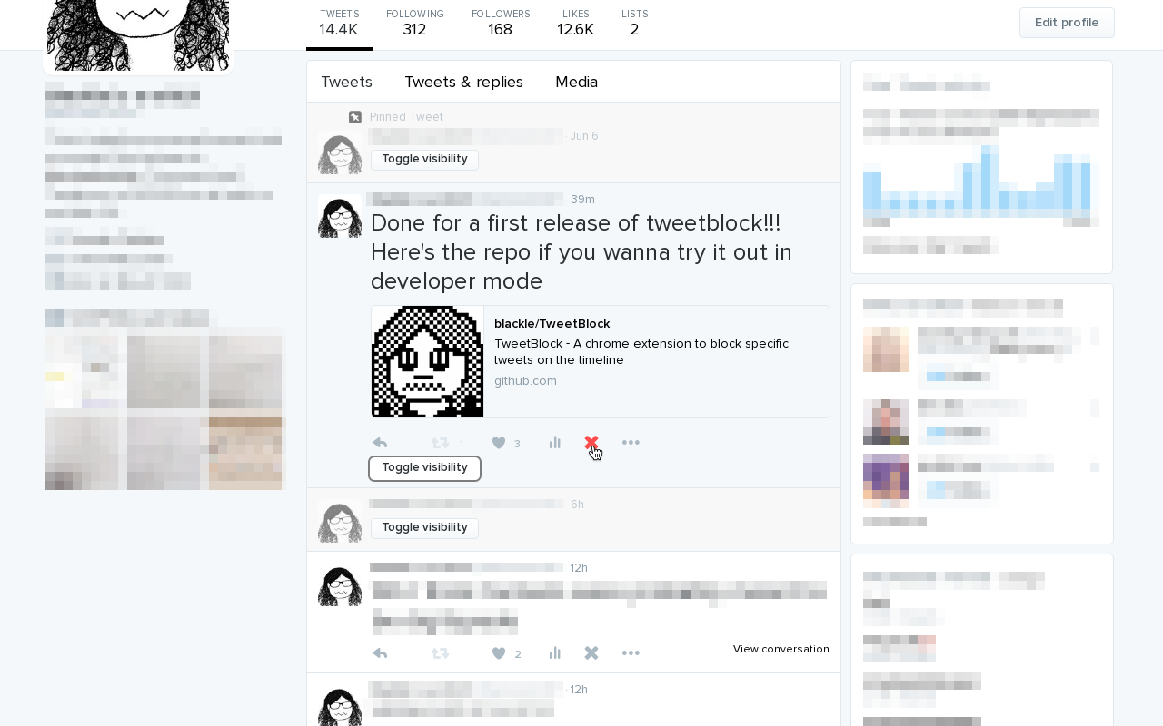 TweetBlock chrome谷歌浏览器插件_扩展第1张截图