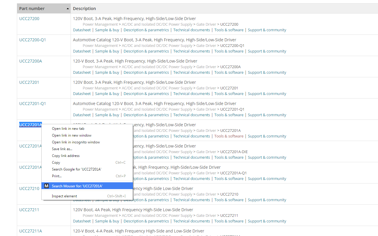 Search Mouser: chrome谷歌浏览器插件_扩展第2张截图