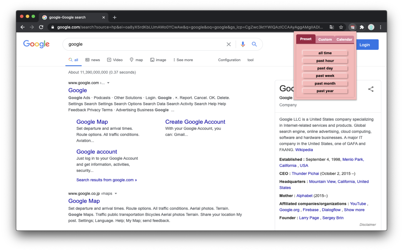 Google date range search chrome谷歌浏览器插件_扩展第2张截图