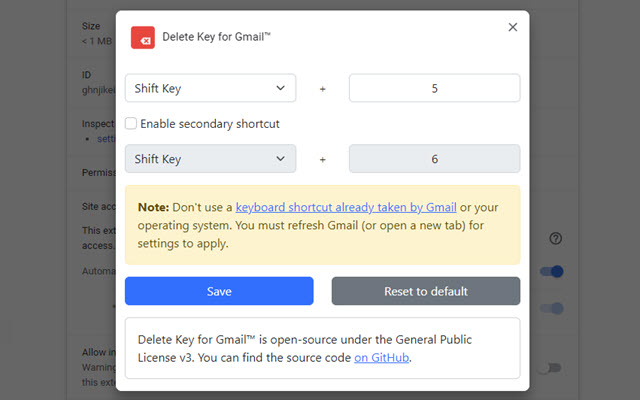 Delete Key for Gmail™ chrome谷歌浏览器插件_扩展第1张截图
