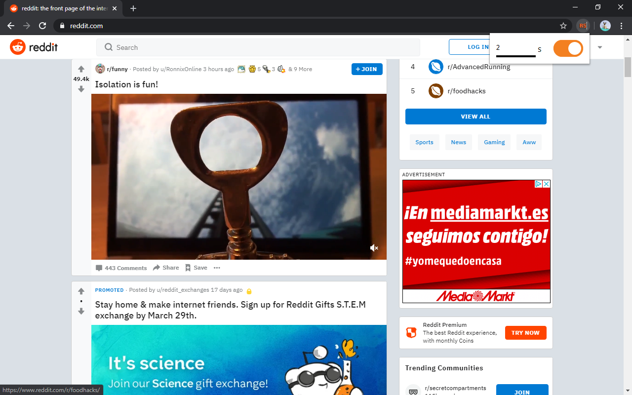 Reddit Scroller chrome谷歌浏览器插件_扩展第1张截图