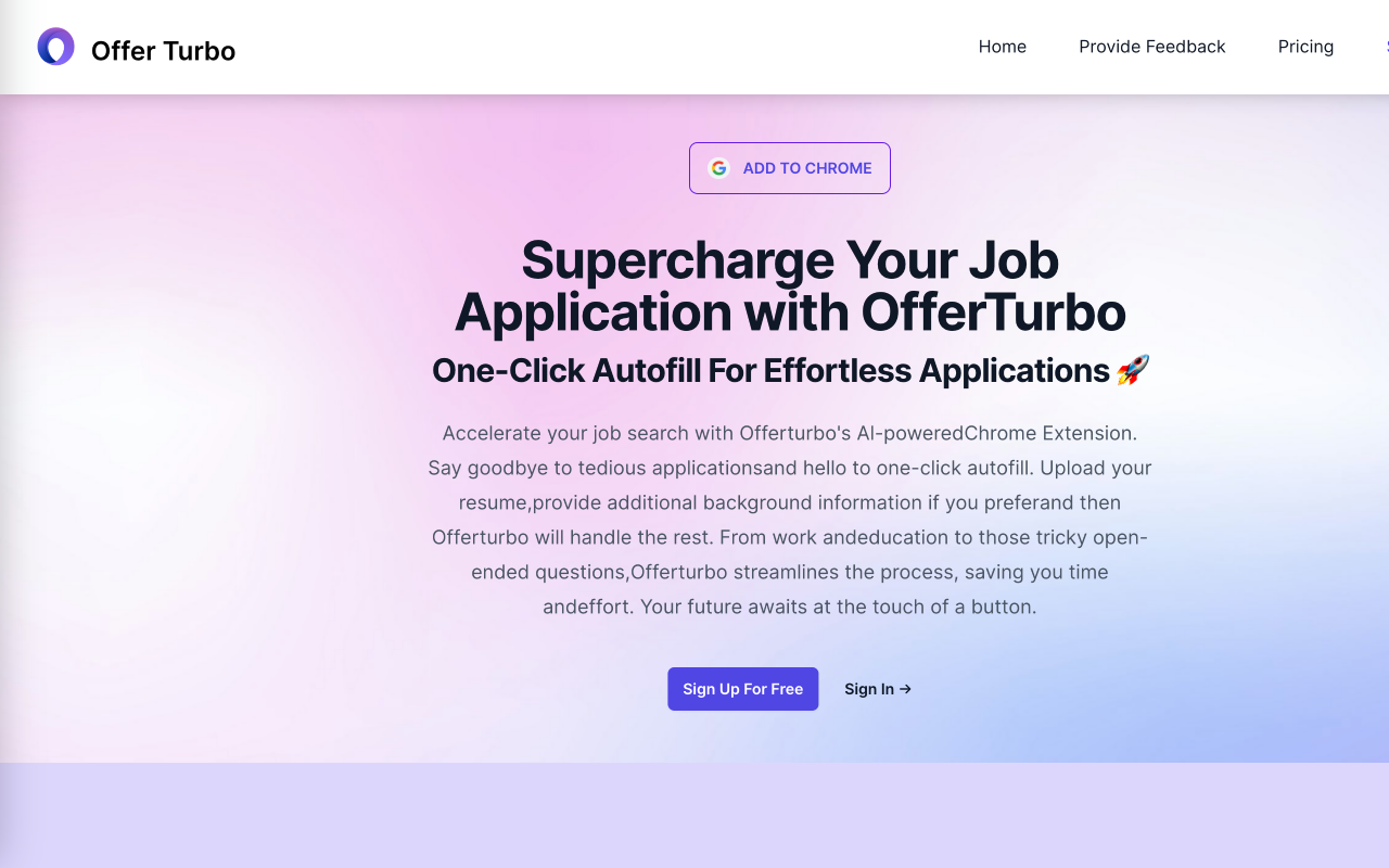 OfferTurbo - Autofill job application with AI chrome谷歌浏览器插件_扩展第1张截图