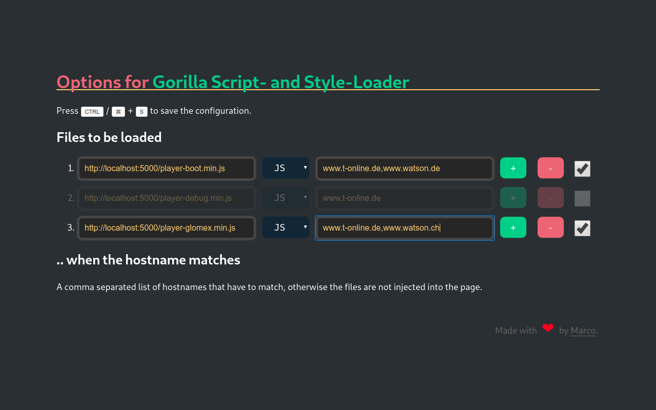 Gorilla Script- and Style-Loader chrome谷歌浏览器插件_扩展第1张截图