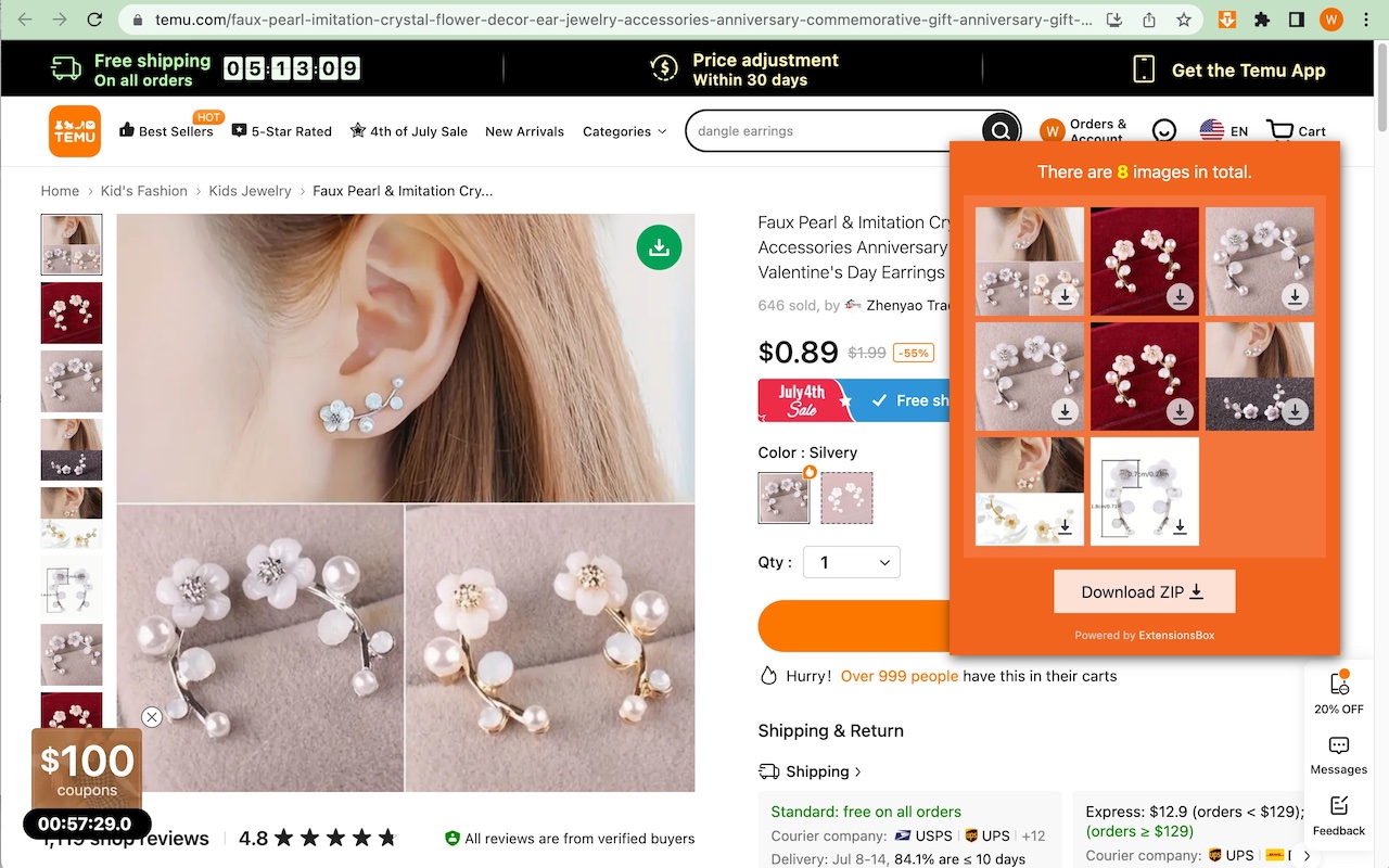 Temu Images Downloader chrome谷歌浏览器插件_扩展第2张截图