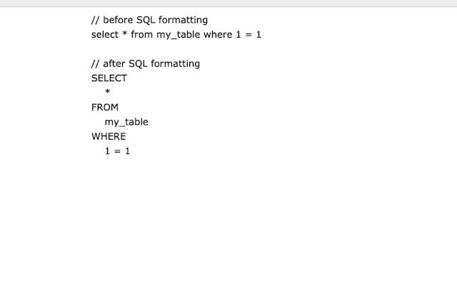 SQL Formatter chrome谷歌浏览器插件_扩展第1张截图