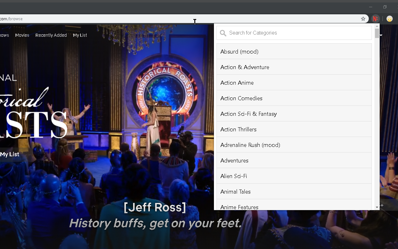 NetFlix Categories and Moods chrome谷歌浏览器插件_扩展第4张截图