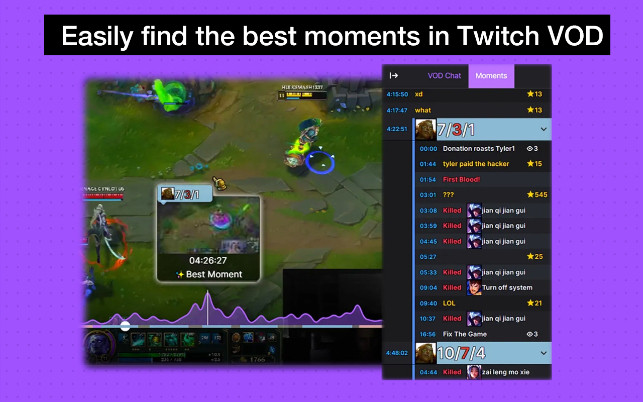 VODPeek: Twitch Highlight Finder chrome谷歌浏览器插件_扩展第2张截图