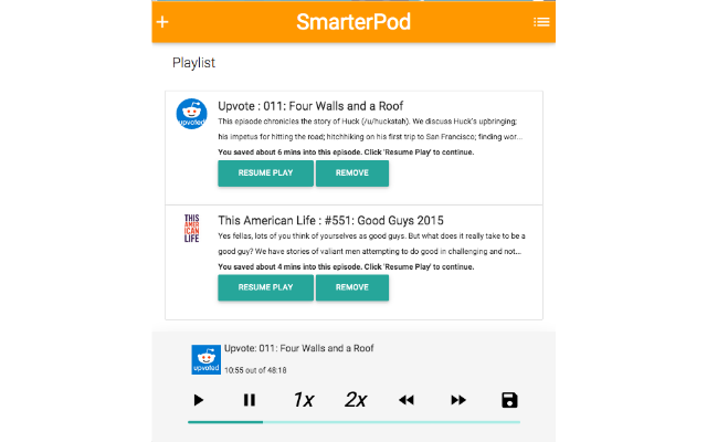 smarterPod: Simple and Smart Podcast Player chrome谷歌浏览器插件_扩展第2张截图