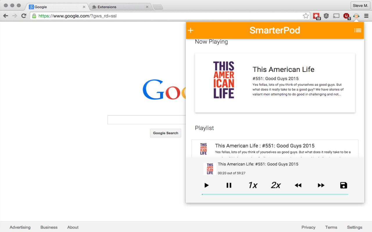 smarterPod: Simple and Smart Podcast Player chrome谷歌浏览器插件_扩展第3张截图