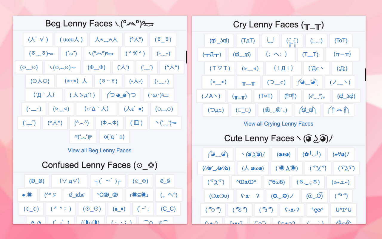 Lenny Face ( ͡° ͜ʖ ͡°) ⚡ Text Faces & Symbols chrome谷歌浏览器插件_扩展第3张截图
