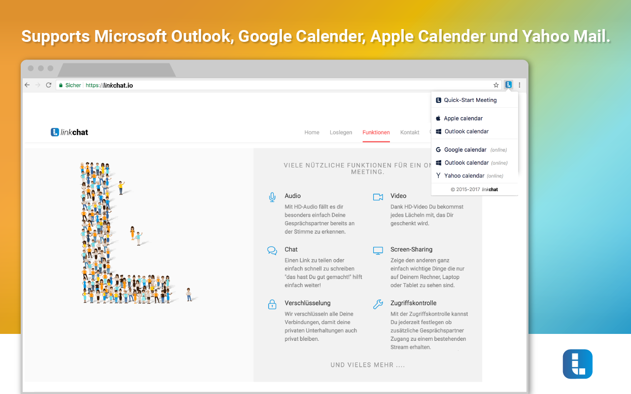 linkchat Screen Sharing & Calendar Add-on chrome谷歌浏览器插件_扩展第1张截图