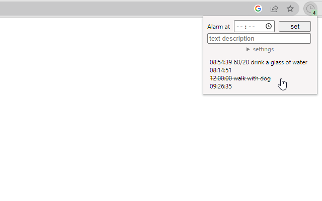 Lightweight Alarm clock chrome谷歌浏览器插件_扩展第3张截图