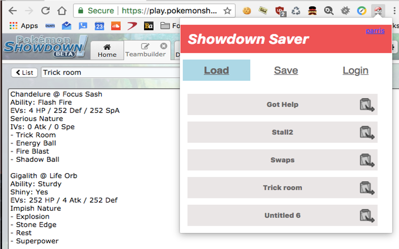 Pokemon Showdown Team Saver chrome谷歌浏览器插件_扩展第1张截图