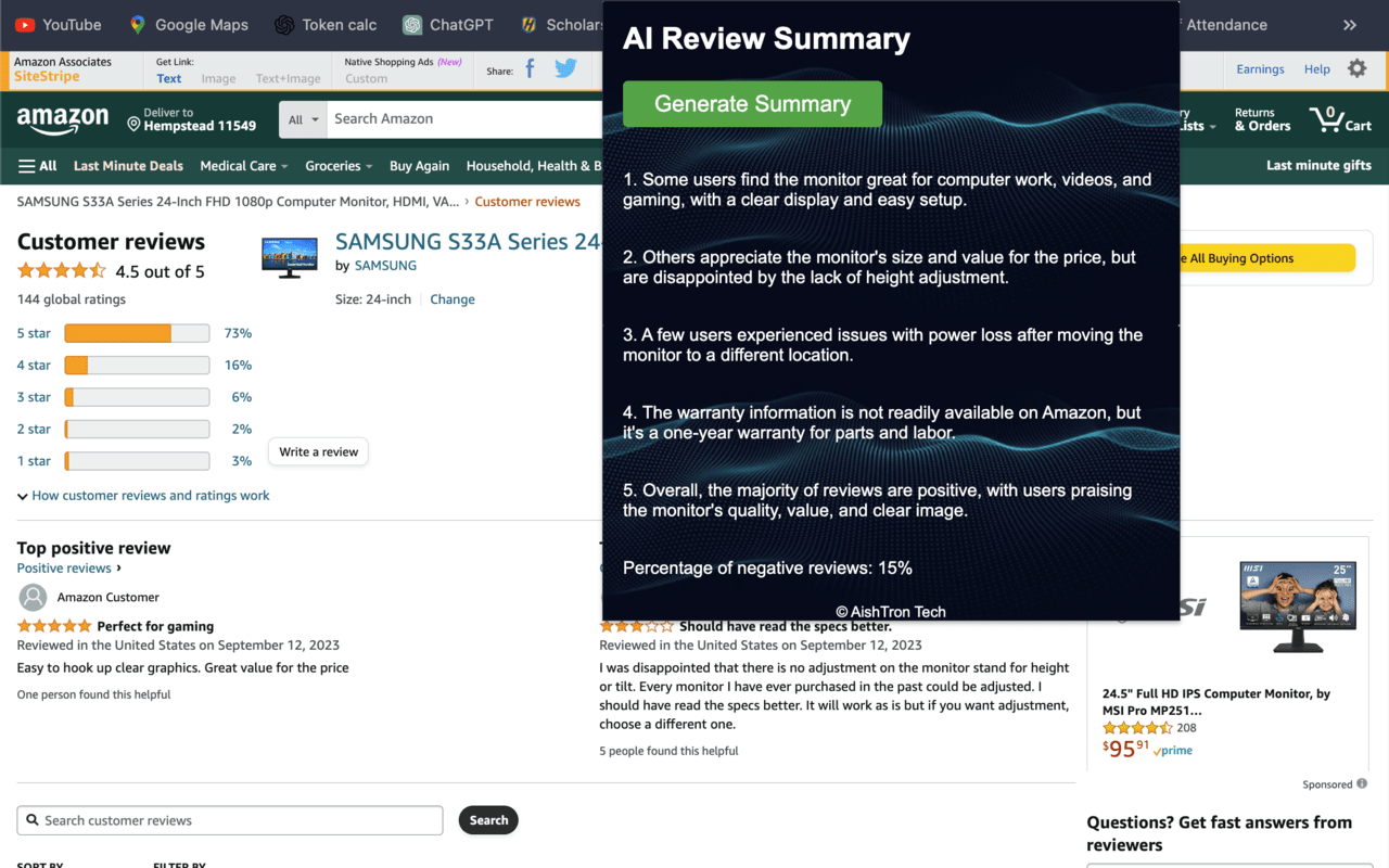 ReviewGPT - AI Summarizes Product-Reviews chrome谷歌浏览器插件_扩展第2张截图