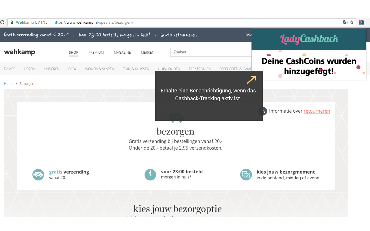 LadyCashback.de Cashback-Melder chrome谷歌浏览器插件_扩展第4张截图