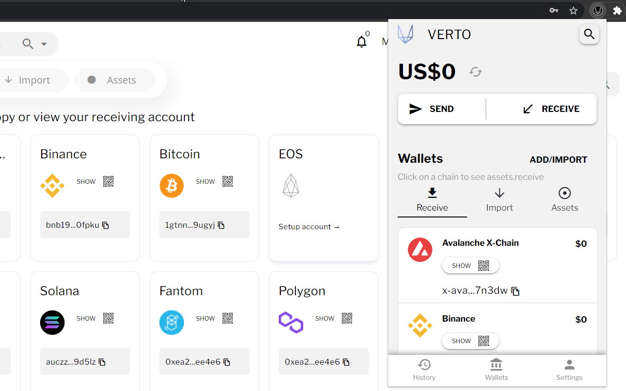 Verto - Multichain Crypto Wallet for DEFI chrome谷歌浏览器插件_扩展第2张截图