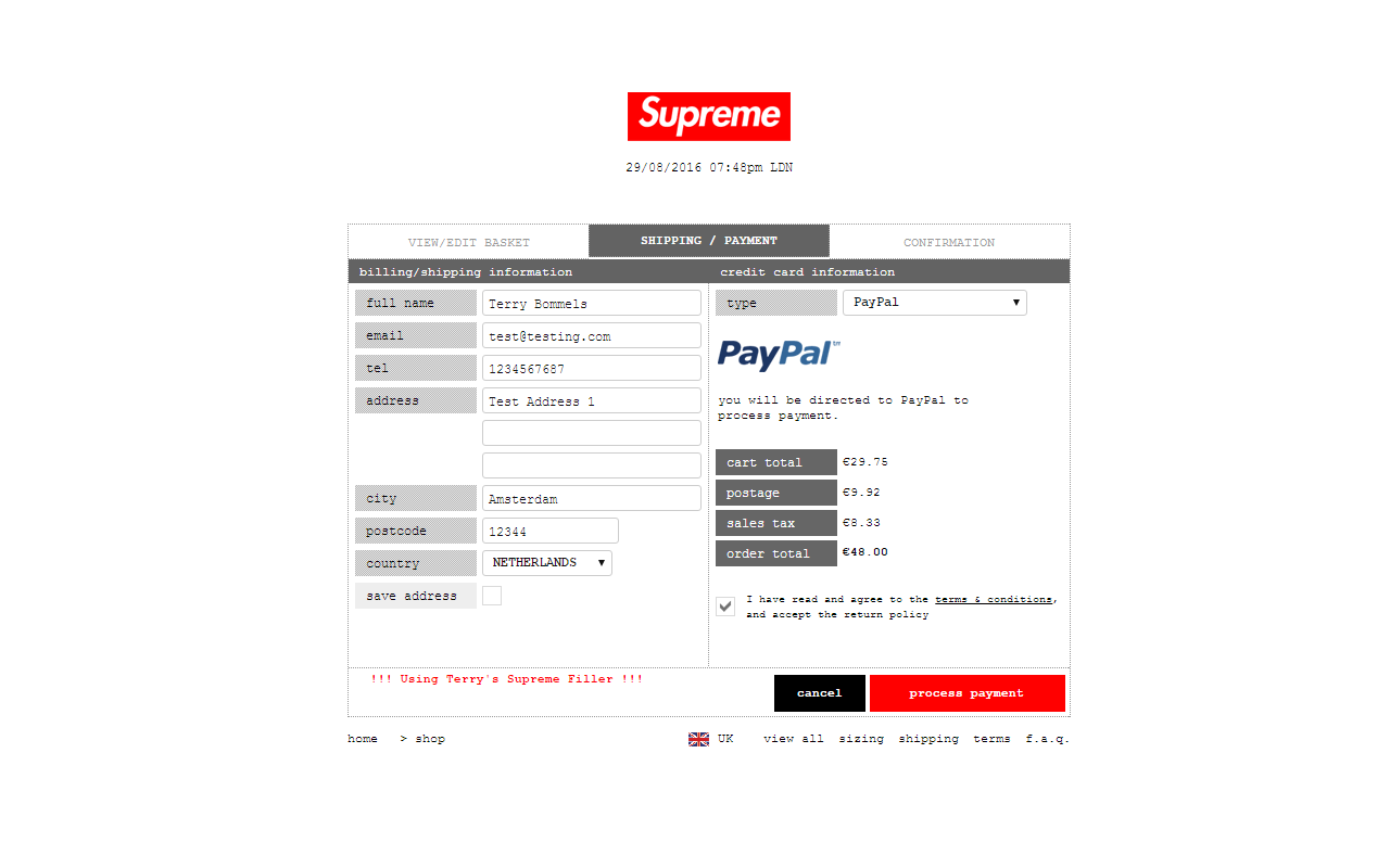 Supreme Autofill & Checkout Bot 2017/2018 chrome谷歌浏览器插件_扩展第2张截图