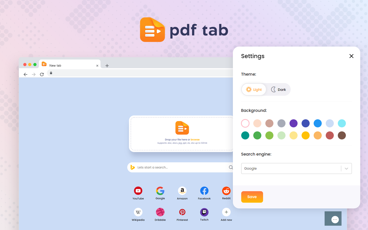 PDF Tab - PDF Converter in a New Tab chrome谷歌浏览器插件_扩展第1张截图