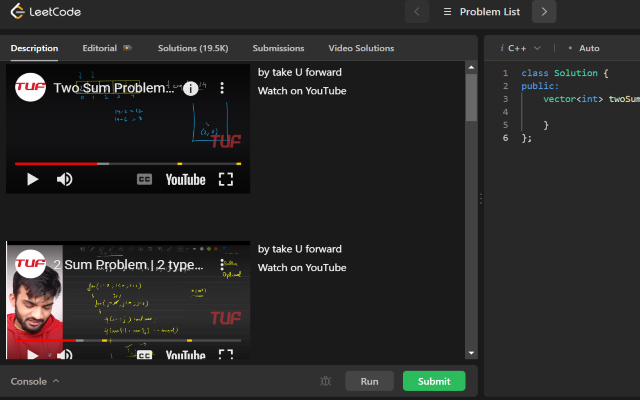 LeetCode Video Soltuions(New Ui) chrome谷歌浏览器插件_扩展第1张截图