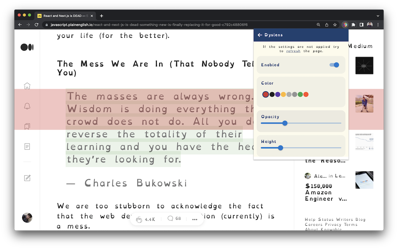 Dyslens chrome谷歌浏览器插件_扩展第2张截图