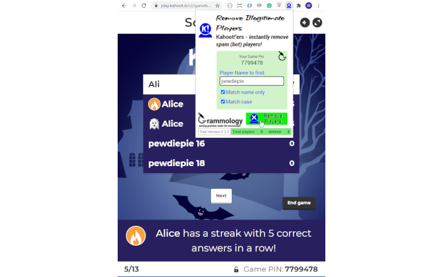Kahoot - Remove Illegitimate Players v0.2.1 chrome谷歌浏览器插件_扩展第2张截图