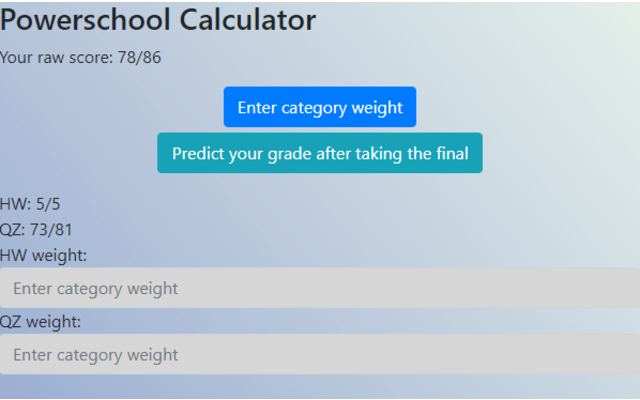 Powerschool Calculator chrome谷歌浏览器插件_扩展第1张截图