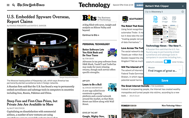 Batterii Web Clipper chrome谷歌浏览器插件_扩展第1张截图