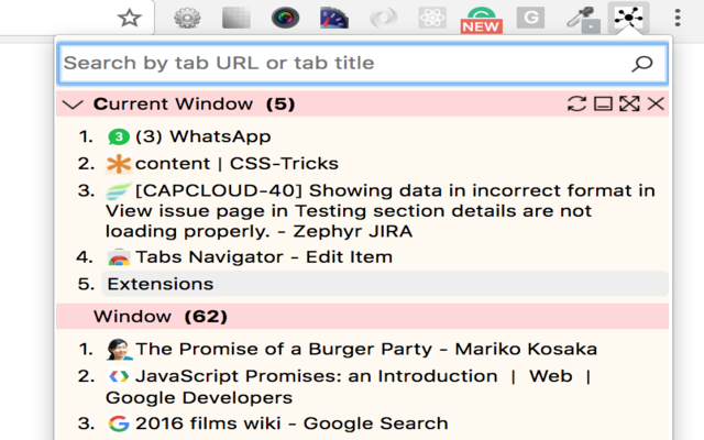 Tabs Navigator chrome谷歌浏览器插件_扩展第3张截图