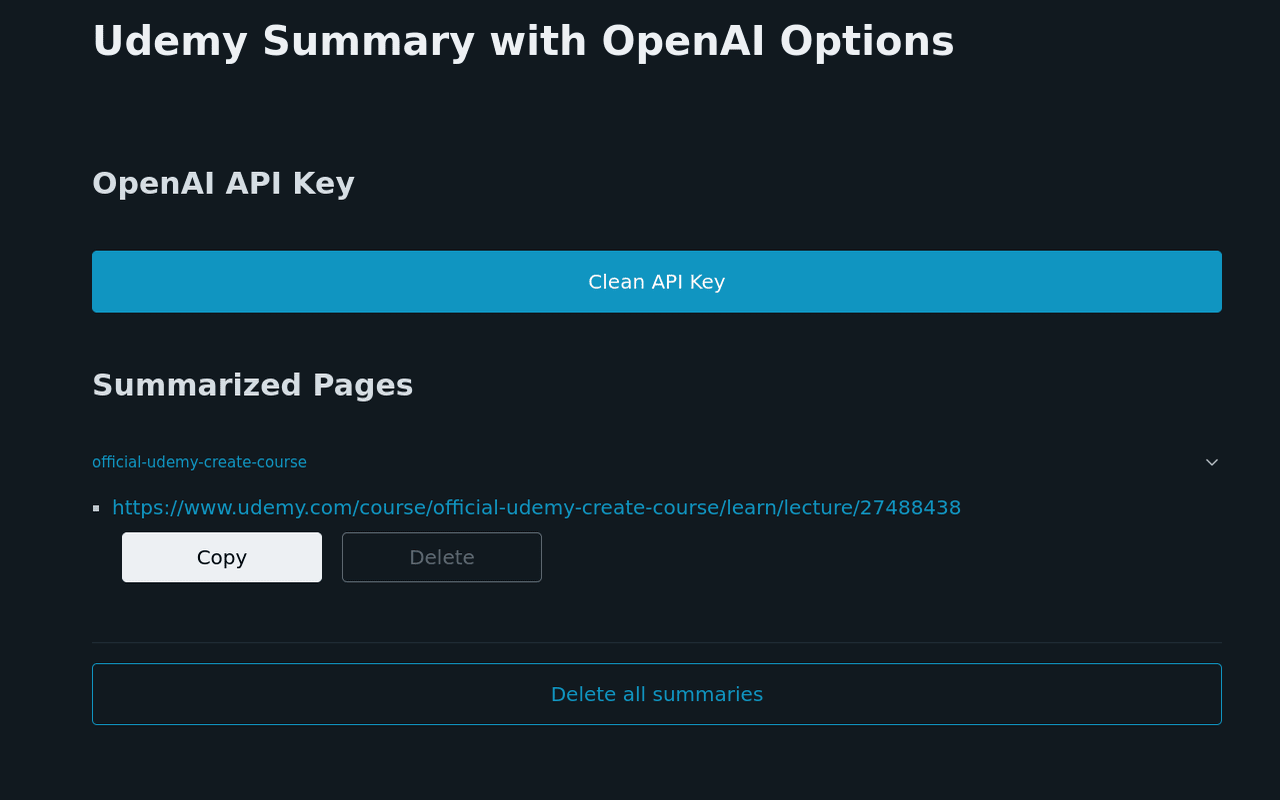 Udemy Summary with OpenAI chrome谷歌浏览器插件_扩展第2张截图