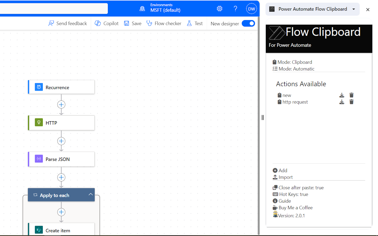 Power Automate Flow Clipboard chrome谷歌浏览器插件_扩展第1张截图